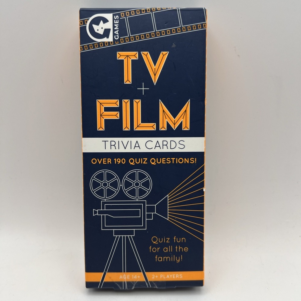 TRIVIA - TV and Film Trivia Cards -Over 190 Quiz Questions Ages 14+ 2+players